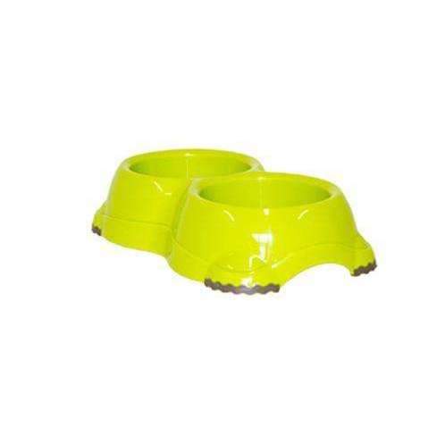 Moderna Double plastic bowl for dogs and cats H106173 2х11 cm 2х330 ml Green TTT
