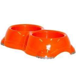 Moderna Double Plastic Bowl For Dogs And Cats 1 H1061482 х11 Cm 2х330 Ml Orange TTT