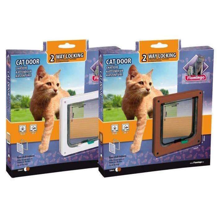 Karlie Flamingo Cat Door 2-Way Brown, 19,2cm*20cm