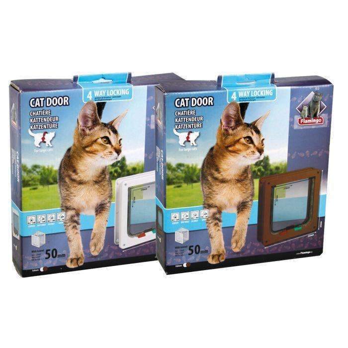 Karlie Flamingo Cat Door 4-Way Big Cats Brown 23,5cm*25,2cm