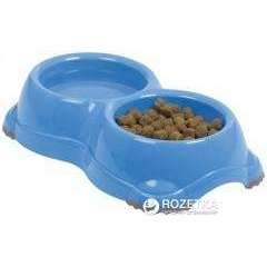 Moderna Double Plastic Bowl For Dogs And Cats 2 H107181 2х11 Cm 2х330 Ml Light Blue TTT
