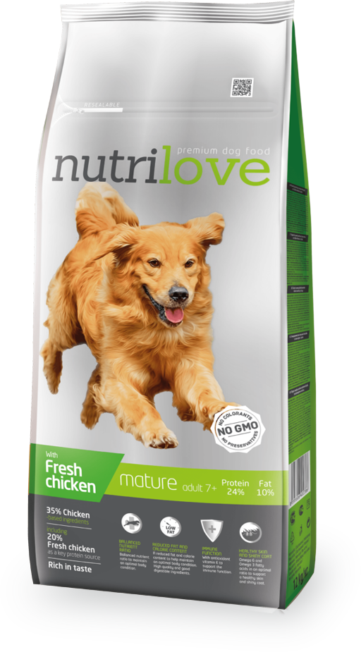 Nutrilove Mature Dog Chicken - Dry 12kg
