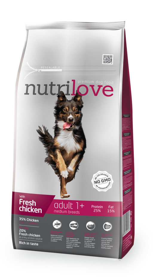 Nutrilove Adult Medium Dog Chicken - Dry 8kg