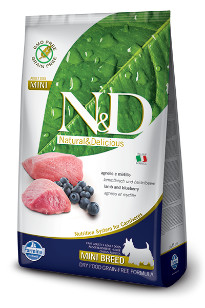 Farmina N&D Grain Free Lamb & Blueberry Adult Mini - 800g