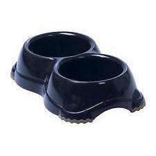 Moderna Double Plastic Bowl For Dogs And Cats 2 H107021 2х11 Cm 2х330 Ml Dark Blue TTT