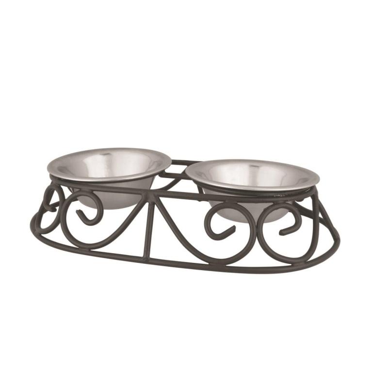 Raintech Stainless Steel Bowl With Antique Stand - 2 x 13cm